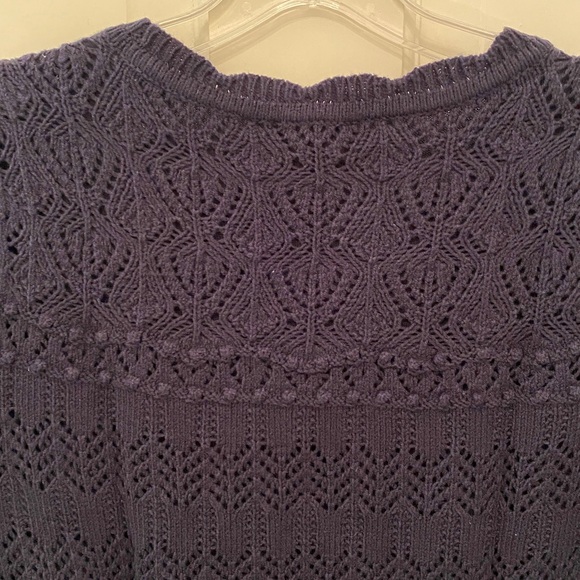 Talbots Navy Short Sleeve Sweater with Knit Lining - Picture 10 of 12